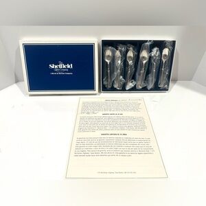 New Reed Barton Sheffield Collection Set 6 Silver Xpresso Espresso Spoons Italy
